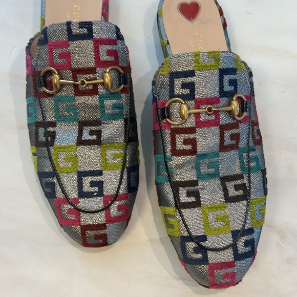 Gucci Lurex Princetown metallic GG Mules! - Picture 4 of 12